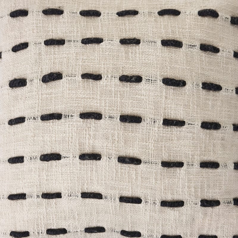 Sevita Tasseled Black and Cream Modern Throw Pillow 