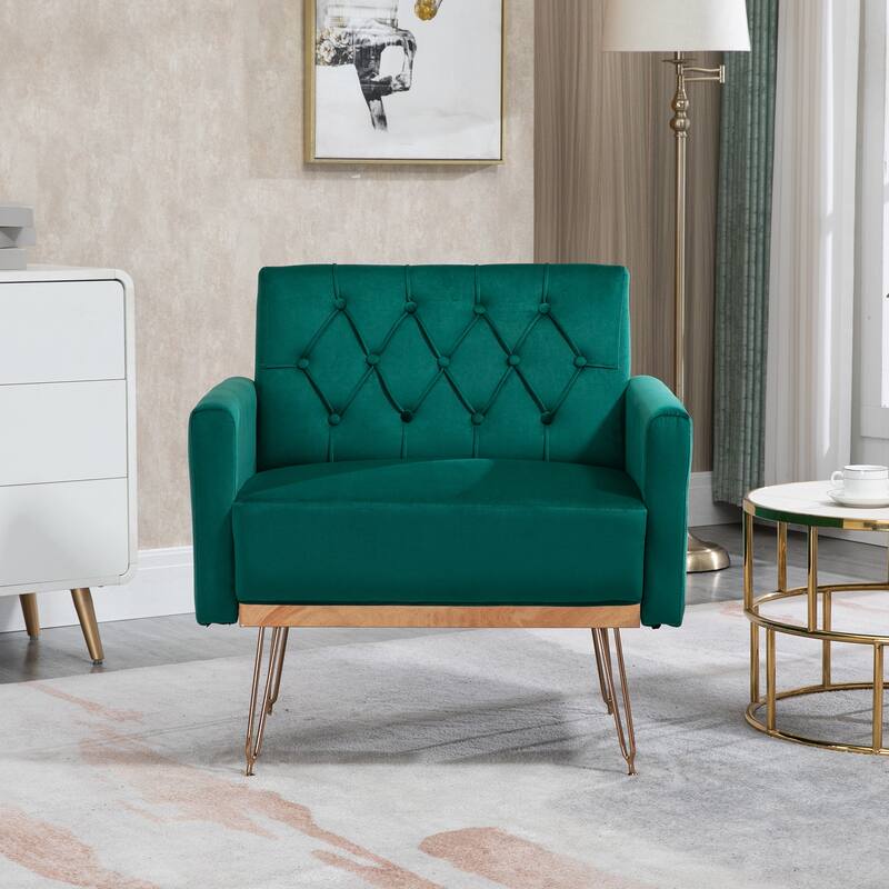 Modern Velvet Single Reading Chairs with Arm Set of 2