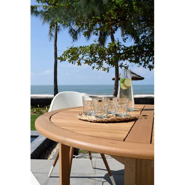 Shop Lifestyle Garden 5 Piece Round Outdoor Wood Dining Set Teak Finish Overstock 31272563