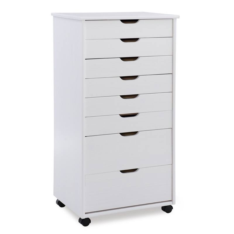 Bridgton Tall Storage Roll Cart - White