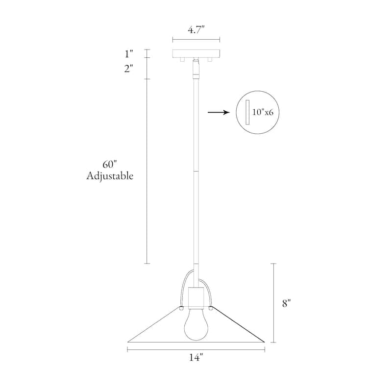 Modern Farmhouse 1-Light Black Gold Pendant Light Kitchen Island Lights - D 14'' x H 8''