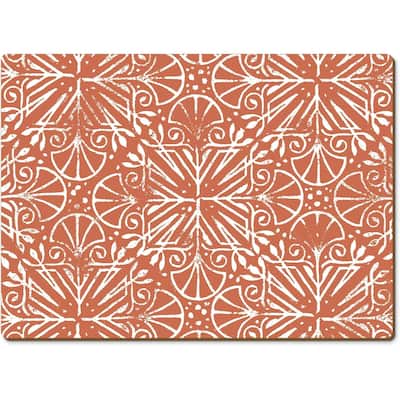 Floral Southwest Design Decorative Hardboard Placemats with Protective Cork Backing 4 Pack Heat Tolerant and Easily Wipes Clean