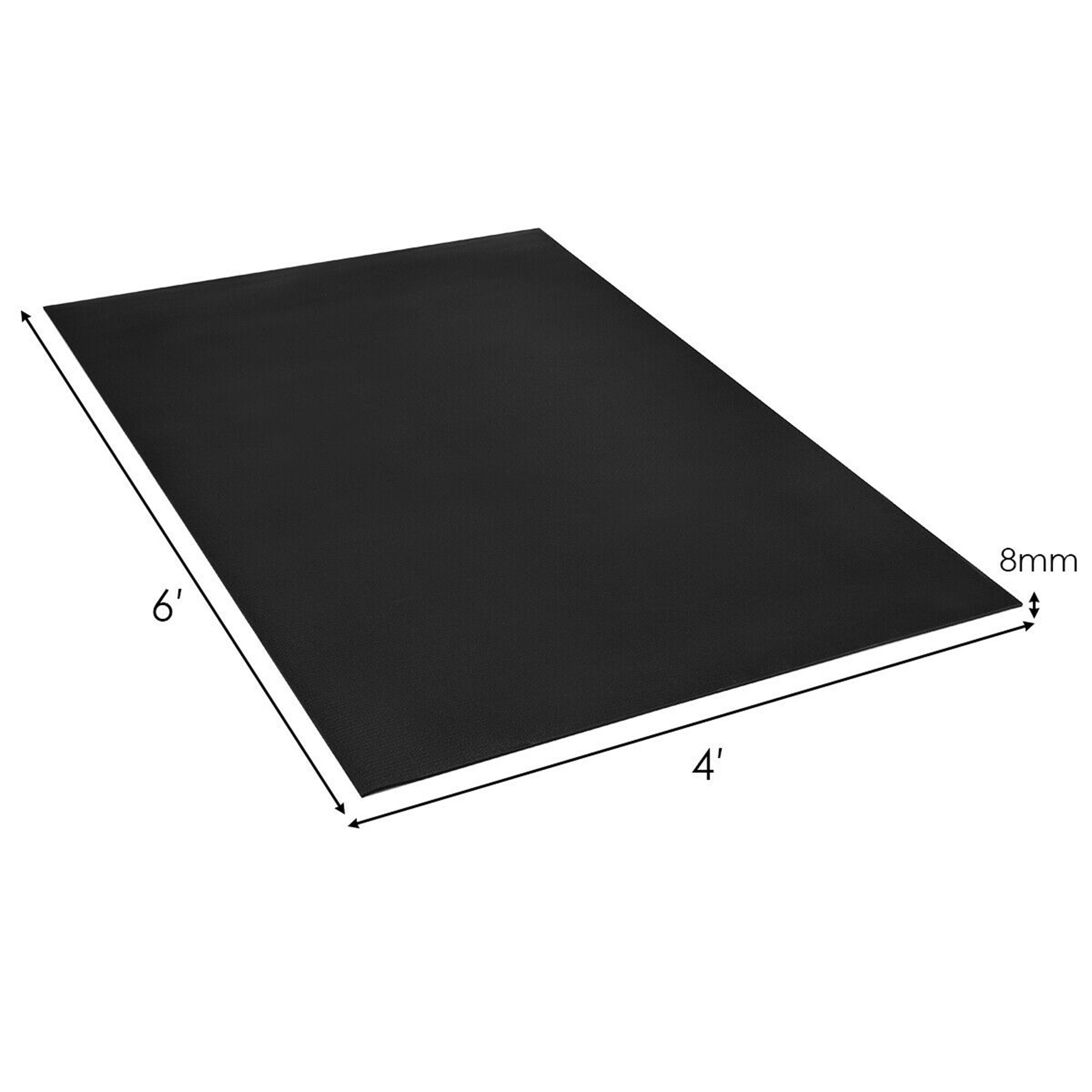 Extra Thick Yoga Mat 6' x 4' x 8mm - ActiveGear Black