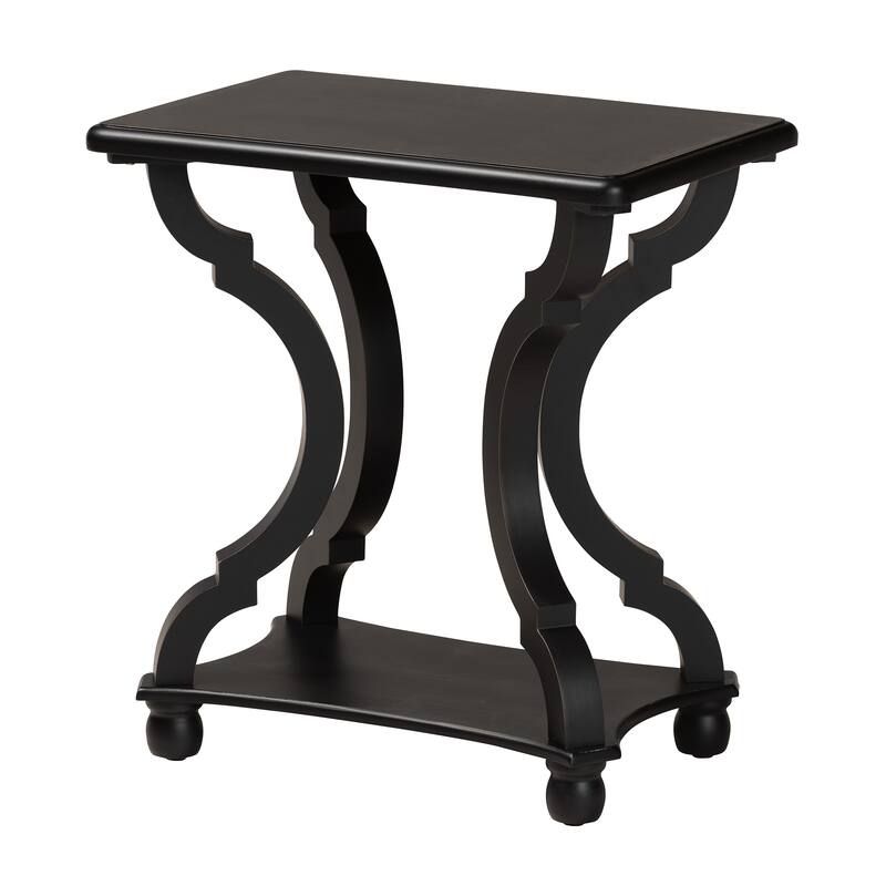 Cianna Classic and Traditional Wood End Table - Black