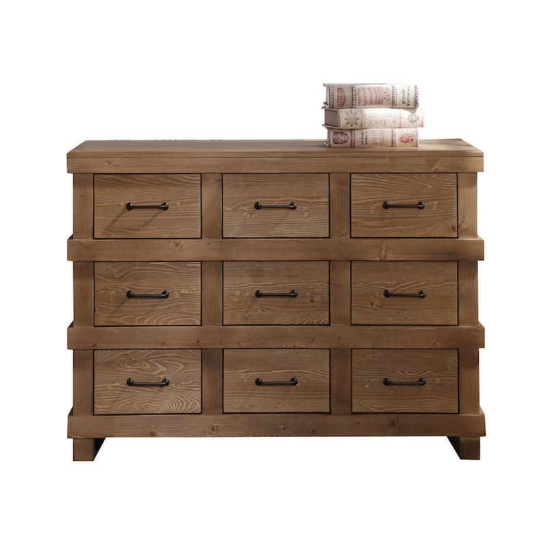 Georgie Antique Oak 9-Drawer Dresser