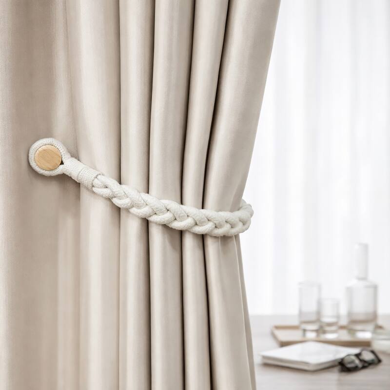 Braided Curtain Tiebacks with Magnetic Closure 19 x 0.5 in