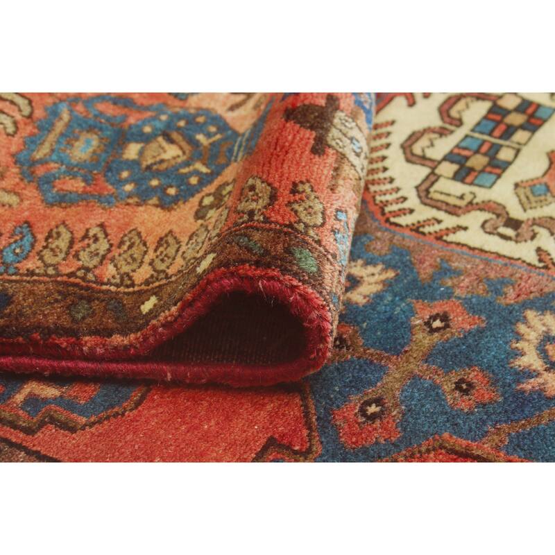 Fine Vintage Distressed Gulden Rust/Blue Runner - 3'3" x 10'4"