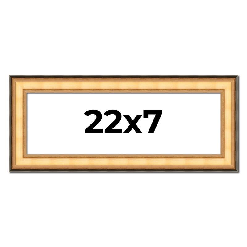 22x7 Frame Gold Plein Aire Solid Wood Picture Frame Width 2 Inches |