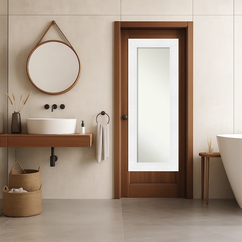 Luxe Non-Beveled Framed Full-Length On the Door Mirror
