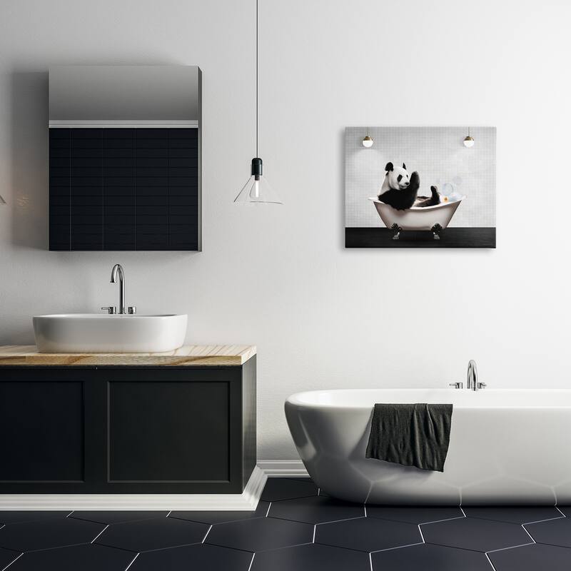 Stupell Panda in Modern Bubble Bath Canvas Wall Art Design By Seven Trees Design