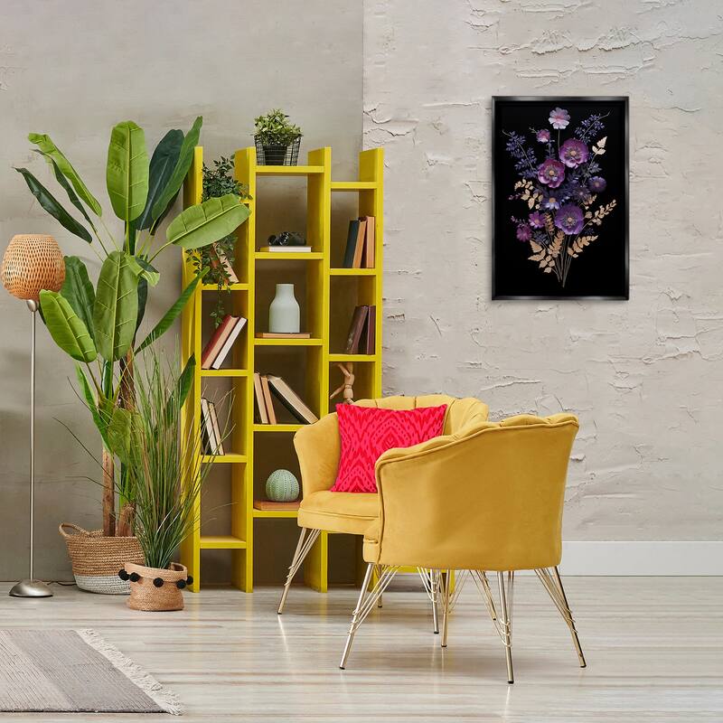 Stupell Dimensional Purple Flowers Framed Floater Canvas Wall Art Design By Heidi Kuntz