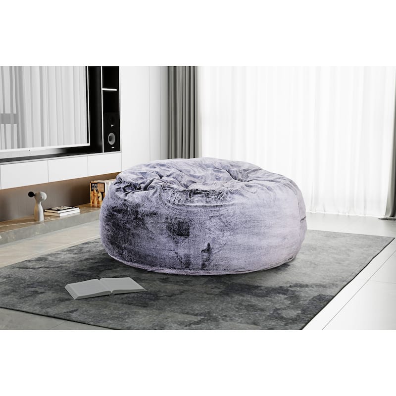 Sealy Bala 5ft Faux Fur Foam Bean Bag Grey - Grey - Medium
