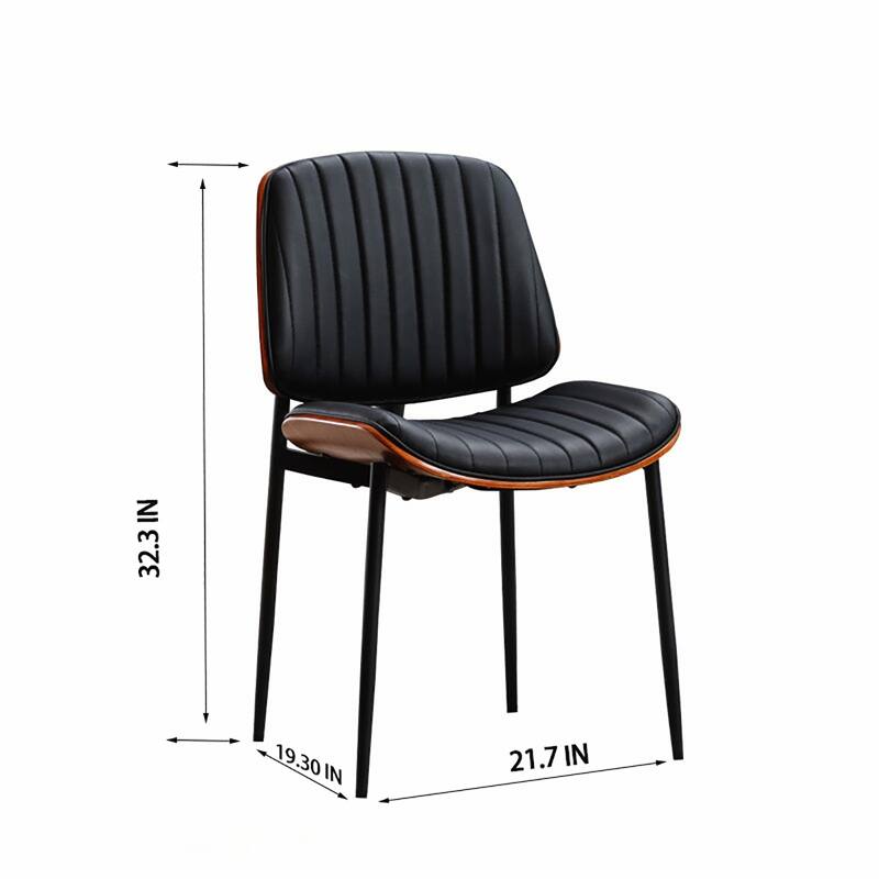 2PCS PU Dining Chair With Metal Legs