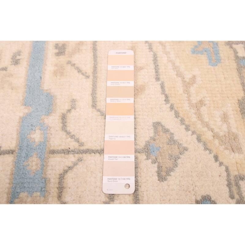 ECARPETGALLERY Hand-knotted Royal Oushak Ivory Wool Rug - 8'2 x 8'0