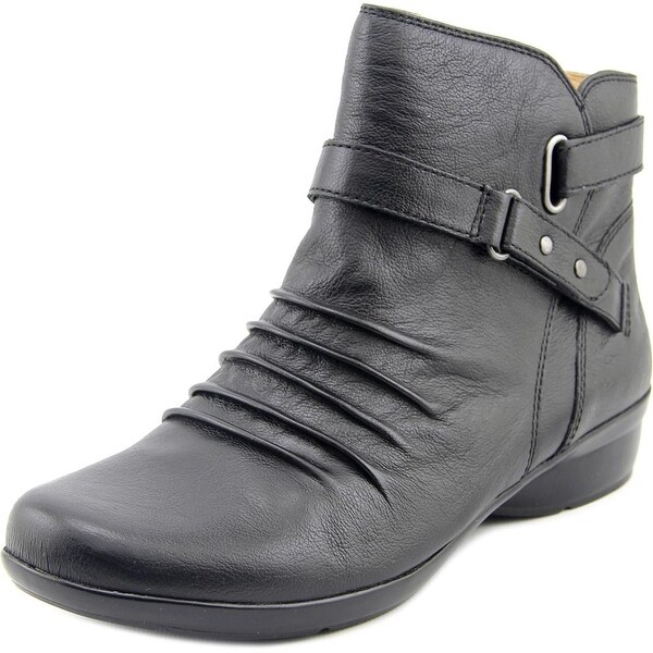 Naturalizer Cassini Women Round Toe Leather Black Bootie