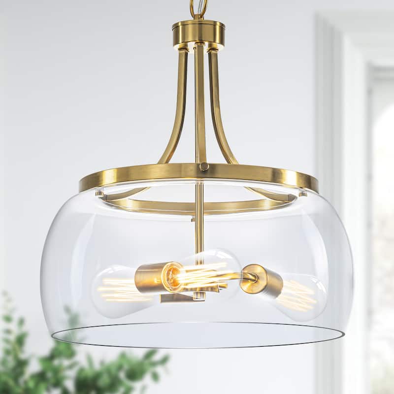 Starsky 1/3-Light Modern Clear Glass Dome Pendant Light