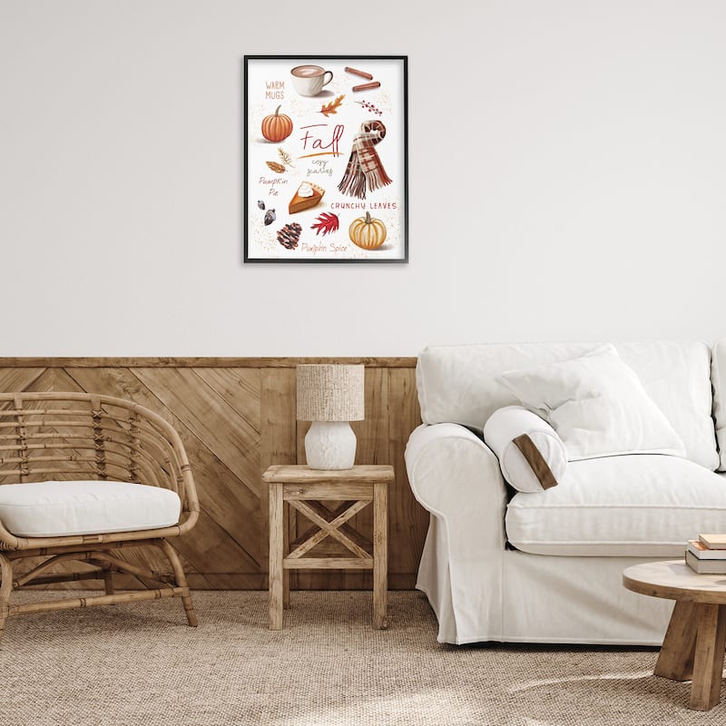 Stupell Favorite Autumn Things Framed Giclee Art Design By Elizabeth Tyndall