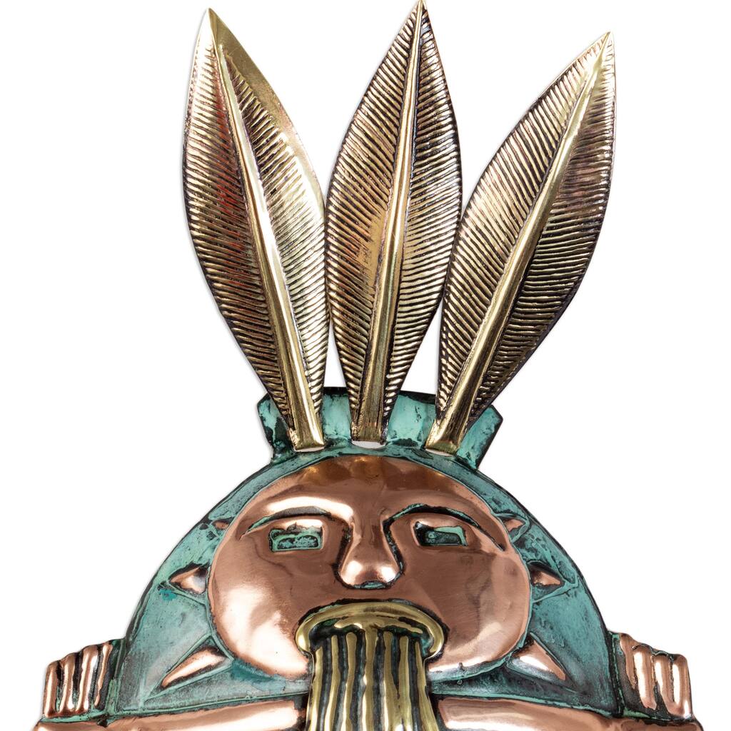 Novica Handmade Inca Hero Copper Decorative Mask