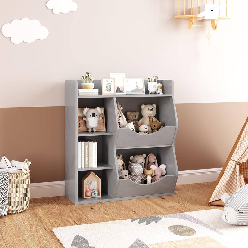 5-Cubby Kid's Bookcase and Bookshelf