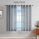 preview thumbnail 26 of 43, Nautica Cordelia Crushed Sheer Grommet Window Curtain Wide Panel Pair 104 x 63 - Grey