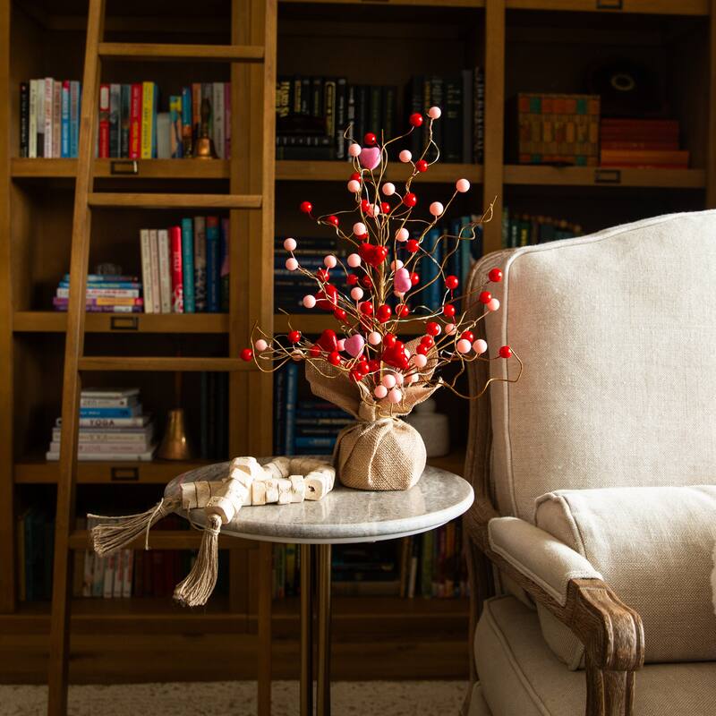 18-in Pre-Lit Valentine's Day Heart & Berry Tree with 30 Lights