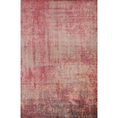 Indian Abstract Modern Area Rug Handmade Wool Carpet - 6'7"x 9'8"