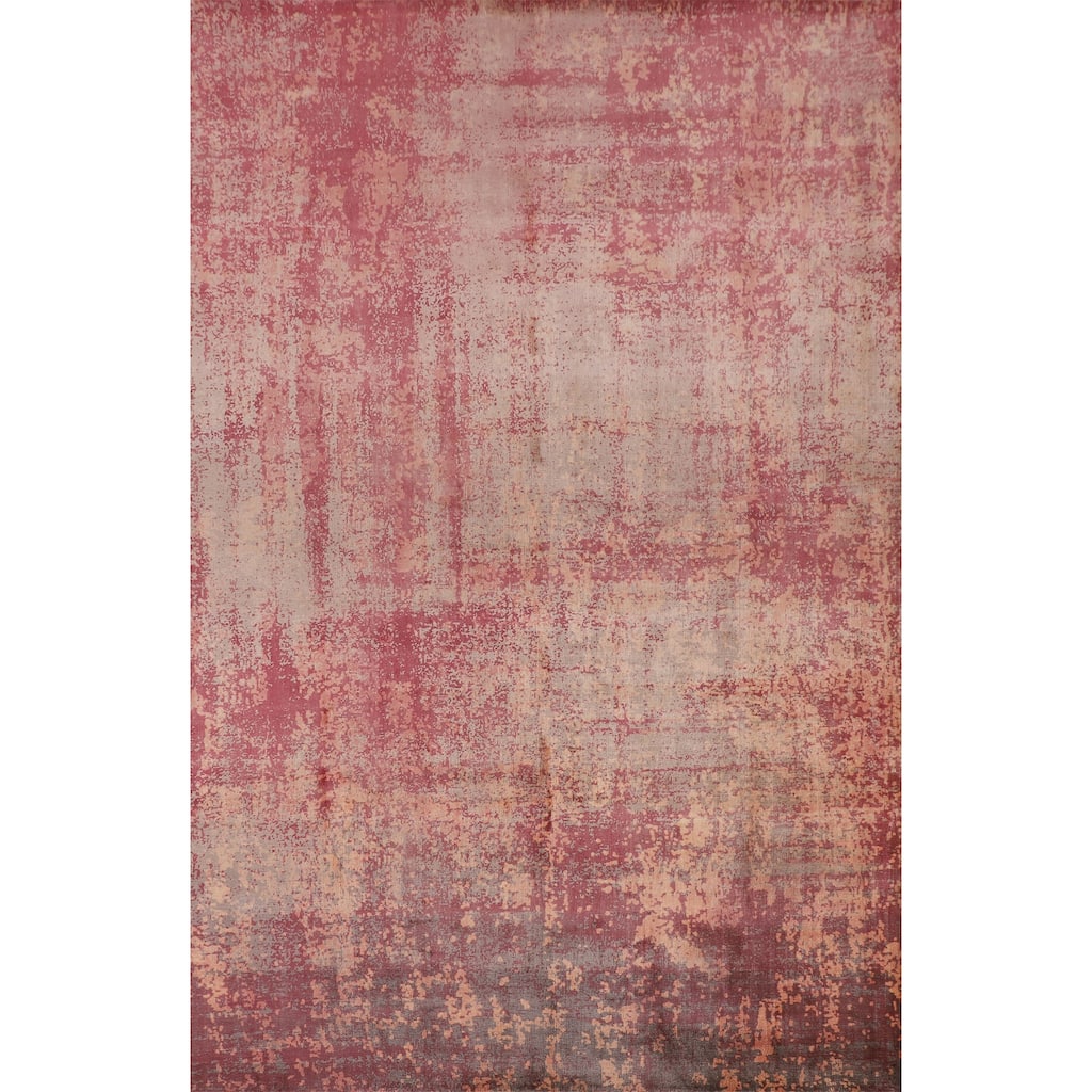 Indian Abstract Modern Area Rug Handmade Wool Carpet - 6'7"x 9'8"