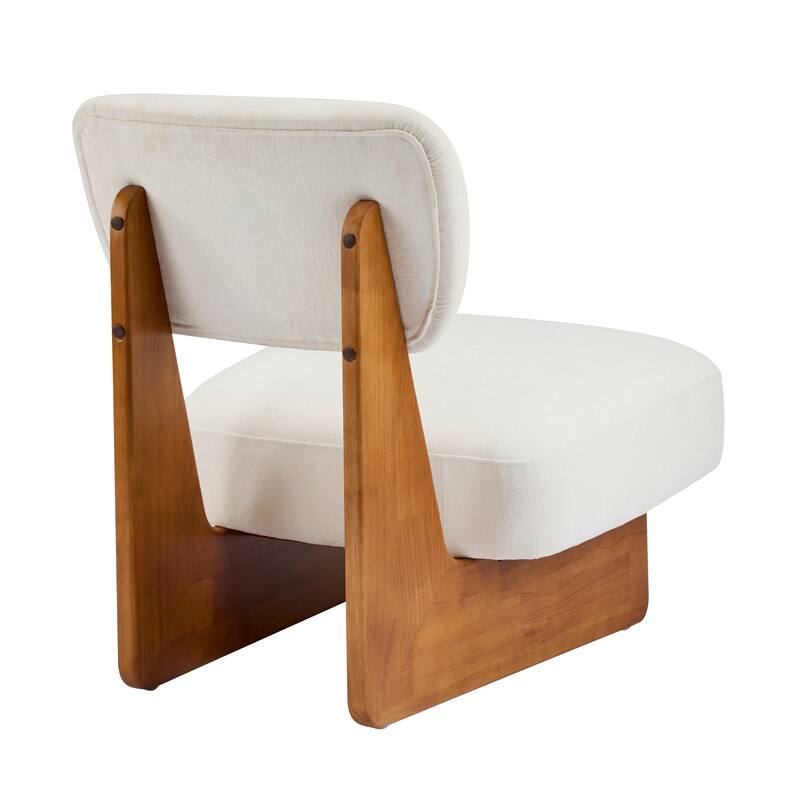 Modern Lounge Chairs with Solid Wood Frame (Set of 2)