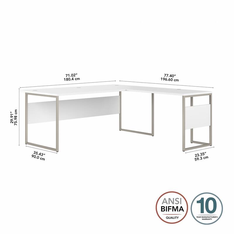 Hybrid 72W x 36D L Shaped Table Desk by Bush Business Furniture