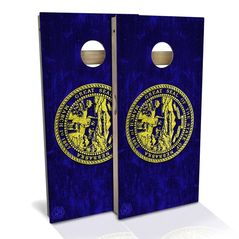 Nebraska Flag Outdoor Cornhole Board Set - All-Weather 2x4 - NO Accessories