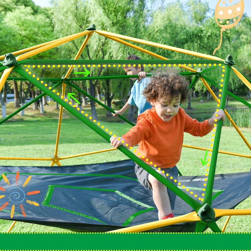 13ft Geometric Dome Climber Play Center with Rust & Uv Resistant, Supporting 1000lbs, Kids Jungle Gym Playground Indoor/Outdoor