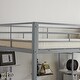 preview thumbnail 3 of 14, Twin Size Metal Loft Bed with Desk and Storage Shelves, Full-length Guardrails