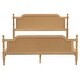 preview thumbnail 15 of 17, Traditional Rattan Queen Size Bed Frame, No Box Spring Needed, Solid Wood, Antique White, French Provincial Design