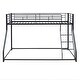 preview thumbnail 9 of 11, Elegant and Playful Style, Sturdy Metal Frame Bunk Bed with Ample Space, Sloping stairs, Black