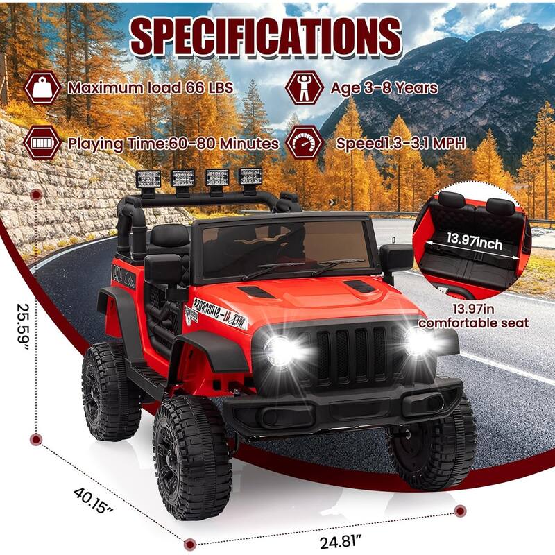 12V Ride On Truck Car, Electric Car for Kids with Remote Control