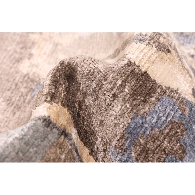 ECARPETGALLERY Hand-knotted Legacy Dark Grey Silk Rug - 5'8 x 7'11