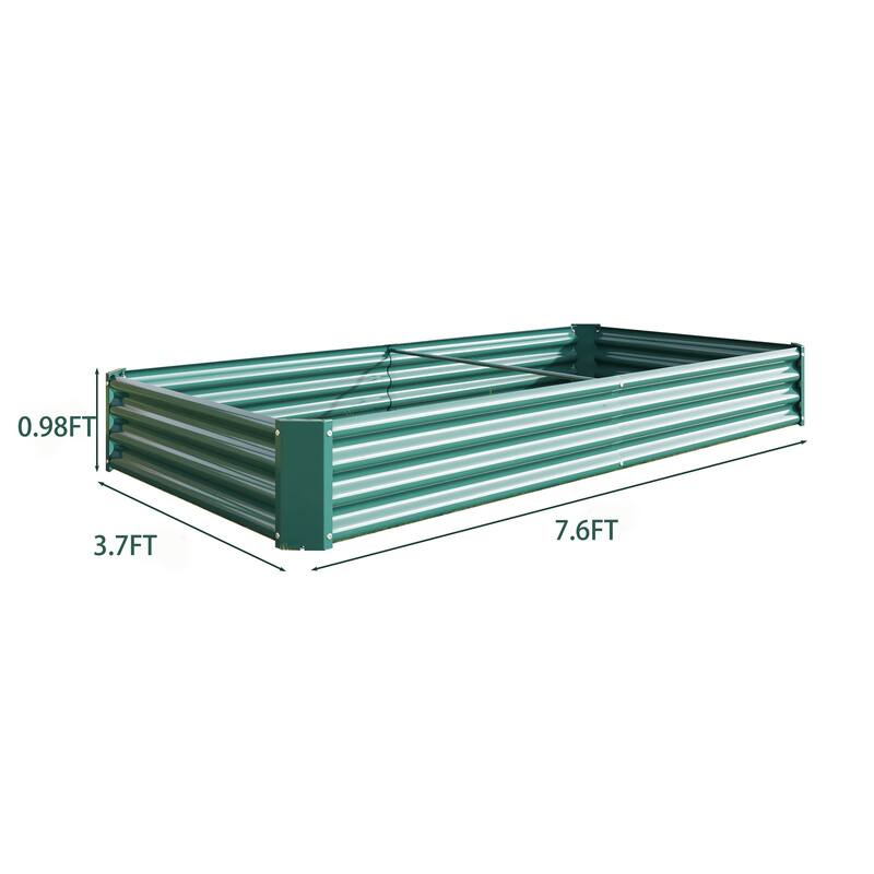 GDFStudio - Large Oval Metal Raised Garden Bed for Vegetables, Flowers, and Plants, Outdoor Backyard Planter Box