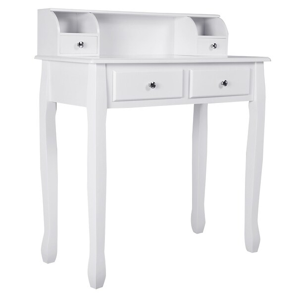 White Vanity Makeup Dressing Table with 4 Drawers