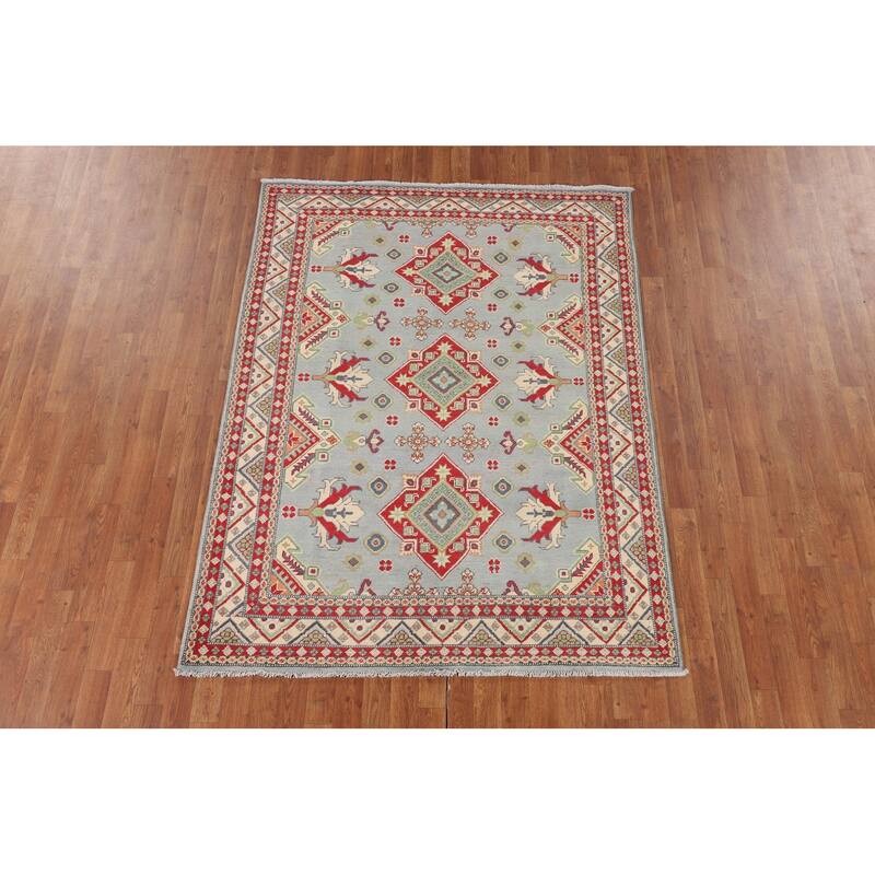 Kazak Oriental Area Rug Handmade Traditional Wool Carpet - 5'0" x 6'7"