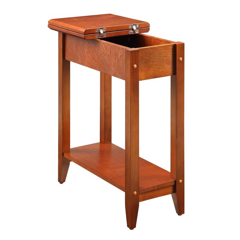 Convenience Concepts American Heritage Flip Top End Table with Shelf