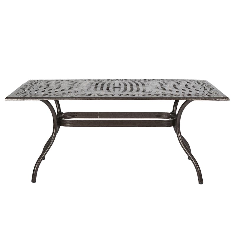 Phoenix Traditional Outdoor Aluminum Rectangular Dining Table by Christopher Knight Home - 67.00" W x 37.50" D x 30.25" H