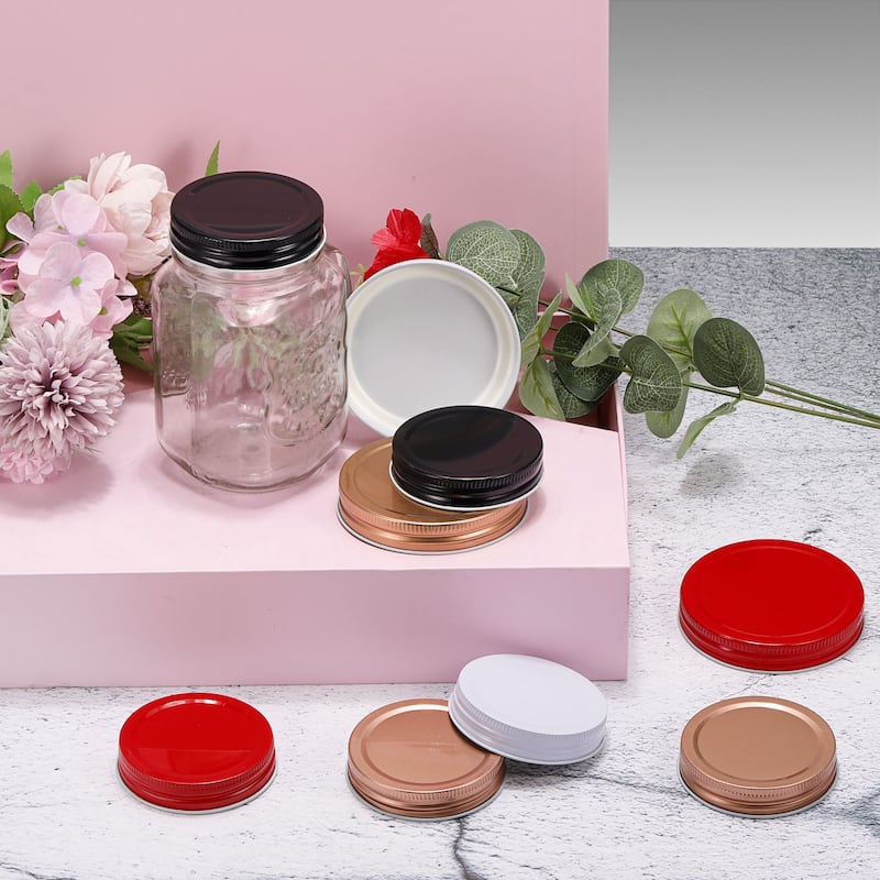 86mm/3.39" Wide Mouth Tin Plate Mason Jar Lids for Canning Jars 6Pcs