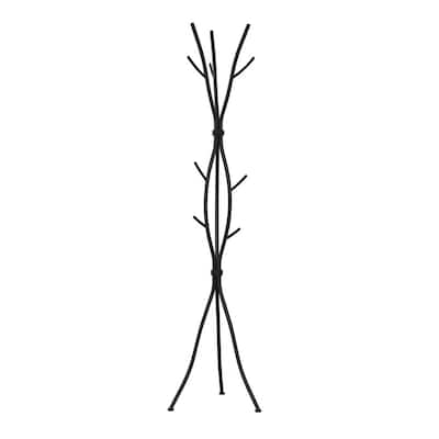 74-Inch Tall Freestanding Coat Rack with Metal Frame 11 Hooks Entryway Umbrella Stand - 74'' H X 18.5'' W X 18.5'' D