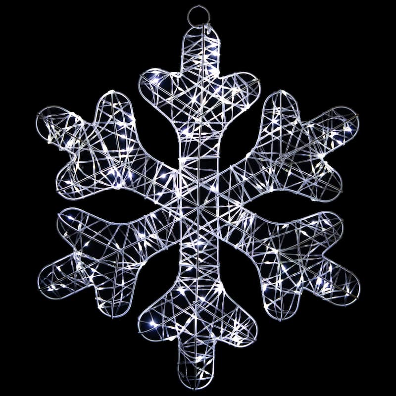 LED Lighted Twinkle Snowflake Outdoor Christmas Decoration - 23.5" - Cool White