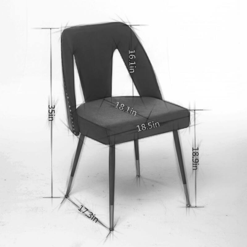 Velvet Upholstered Dining Chair with Nailheads