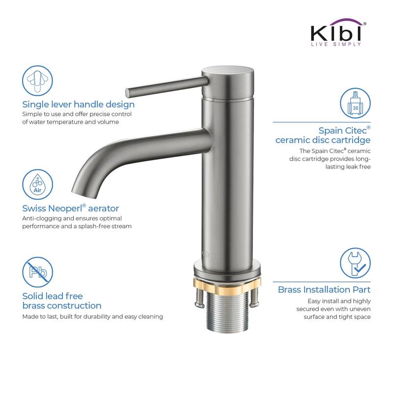 Lead Free Single Handle Bathroom Faucet with Water Hose