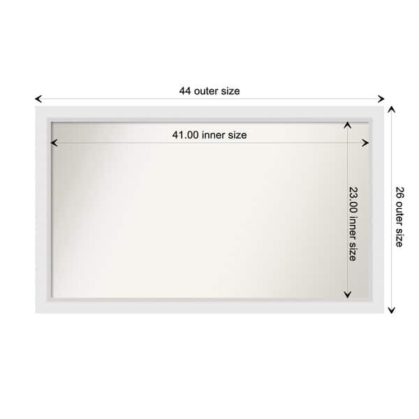 dimension image slide 2 of 93, Wall Mirror Choose Your Custom Size - Extra Large, Blanco White Wood