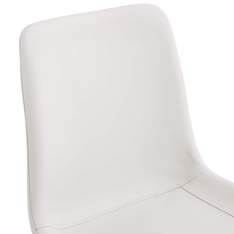 ( Set of 6 )Artificial Leather Backrest Cushion Dining Chair,Black Metal Legs,Curved widened Cushion Design for more comfort