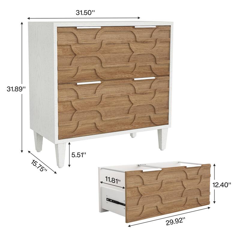 2 Drawer File Cabinet for Home Office, Filling Cabinet for A4/Letter/Legal Size