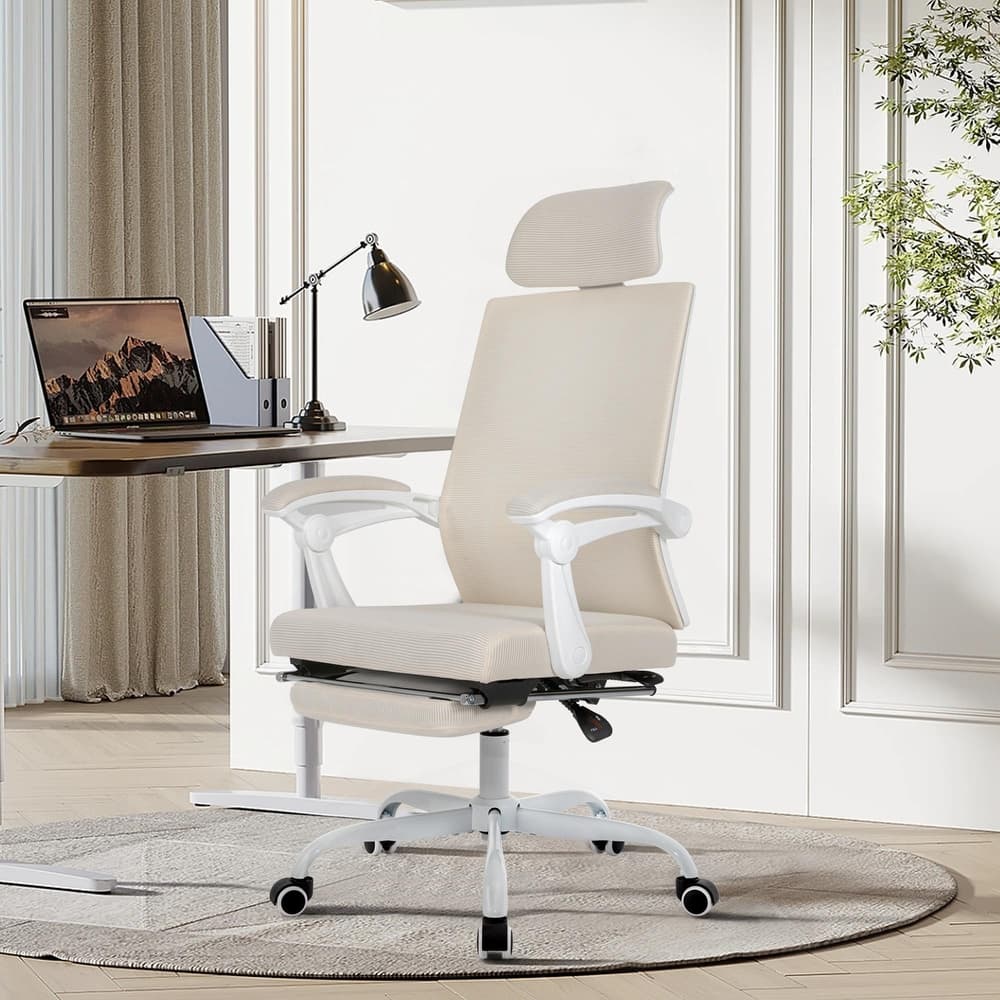 Ergonomic Mesh Office Chair with Adjustable Lumbar Support & Footrest